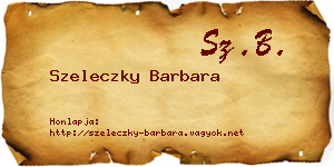 Szeleczky Barbara névjegykártya
