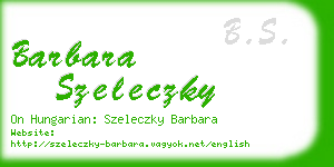 barbara szeleczky business card